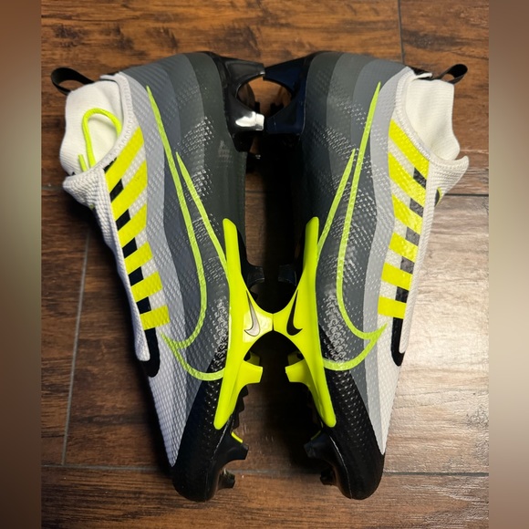 Nike Vapor Edge Pro 360 Ghost Laces Cleats Men Size 9 Neon/Smoke Gray Fast Ship - Picture 8 of 11